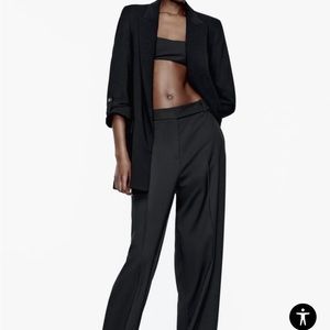 Zara basic collection black blazer with rolled up sleeves